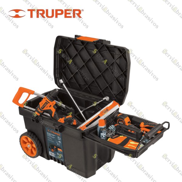 CAJA PARA HERRAMIENTAS DE 23" CON RUEDAS Y MANGO TELESCÓPICO
