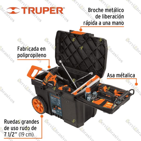 CAJA PARA HERRAMIENTAS DE 23" CON RUEDAS Y MANGO TELESCÓPICO - Imagen 3