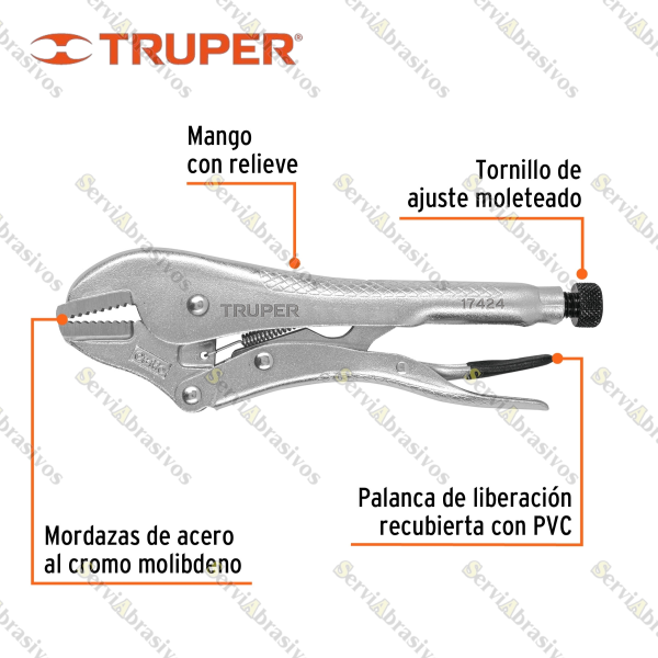 PINZA DE PRESION - MORDAZA RECTA 10" TRUPER - Imagen 2