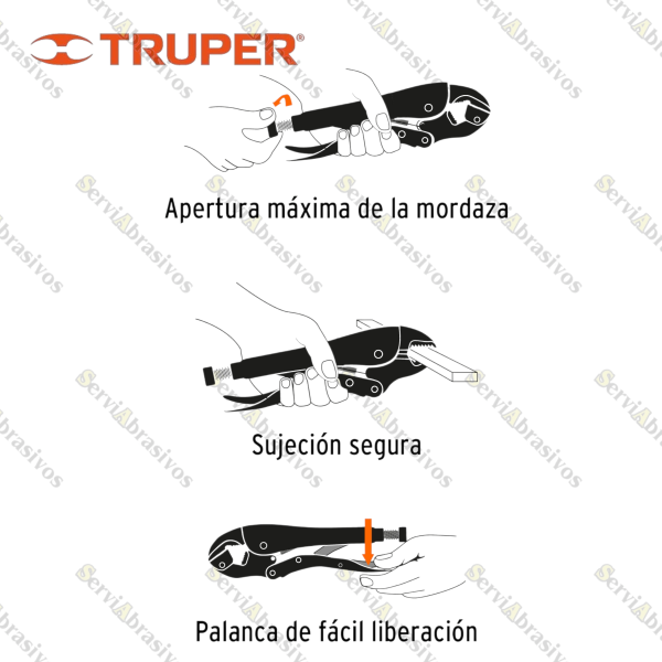 PINZA DE PRESION - MORDAZA RECTA 10" TRUPER - Imagen 3