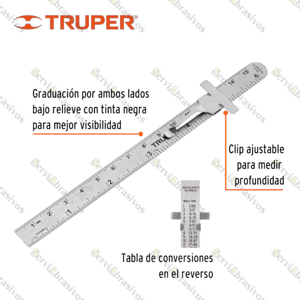 REGLA DE BOLSILLO 15CM INOXIDABLE - Imagen 2