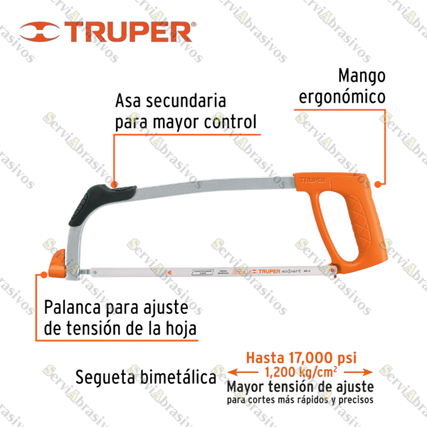 ARCO 12" PROFESIONAL TUBULAR DE ACERO PARA SEGUETA TRUPER - Imagen 3