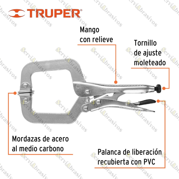 PINZA DE PRESION 9" TIPO C TRUPER - Imagen 2