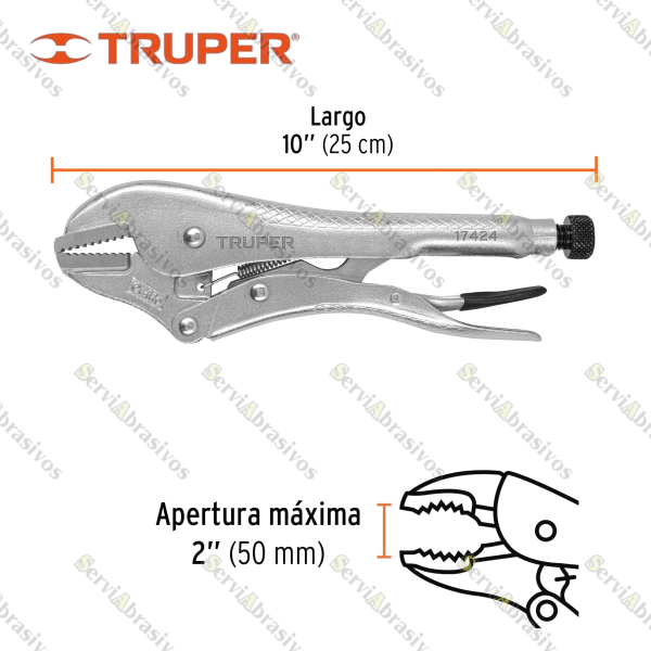 PINZA DE PRESION - MORDAZA RECTA 10" TRUPER - Imagen 4